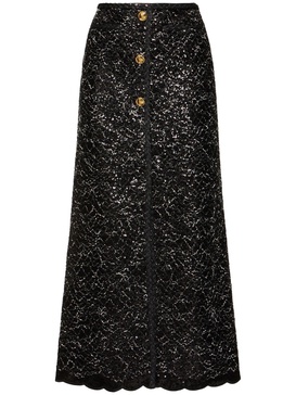 Sequined tweed midi skirt