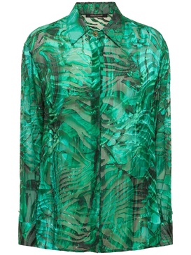 Malachite printed satin devoré shirt