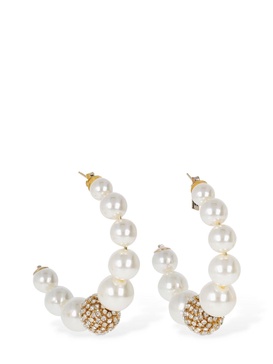 Bucaneve imitation pearl hoop earrings