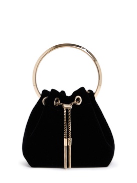 Bon Bon velvet bucket bag w/ crystals