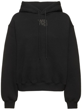 Essential terry cotton hoodie w/ logo