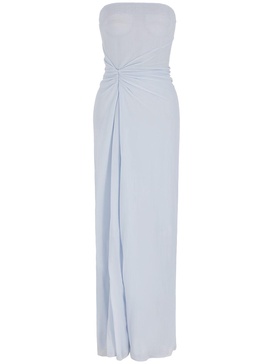 Strapless draped jersey long dress