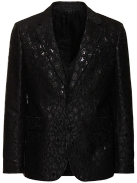 Lurex leopard jacquard blazer