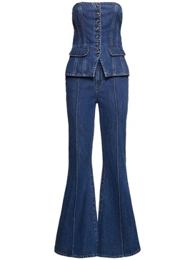 Denim bandeau jumpsuit