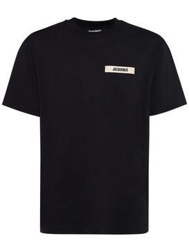 Grosgrain-Trimmed Logo-Embroidered Cotton-Jersey T-shirt