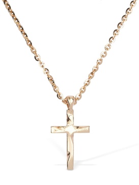 Cross charm long necklace