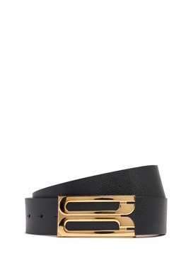 Jumbo Bbuckle grained leather belt