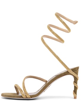 105mm Margot satin & crystal sandals