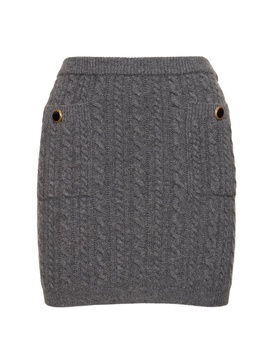 Wool knit mini skirt