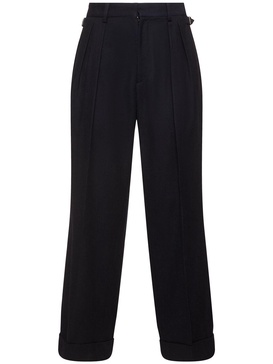 Cuffed two-tuck wool pants