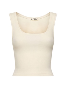 Square neck jersey tank top