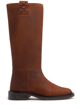 20mm Anella waxed leather tall boots