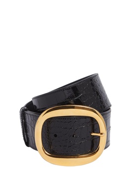 Shiny croc embossed belt