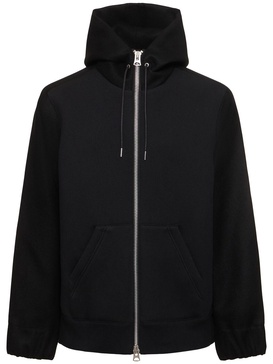 Cotton blend zip hoodie