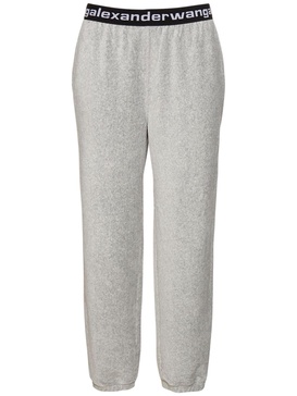 Stretch corduroy sweatpants w/ logo