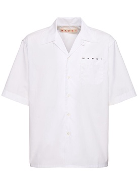 Logo cotton poplin boxy s/s shirt