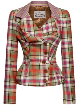 Drunken wool tartan jacket