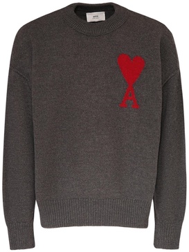 Logo wool knit crewneck sweater