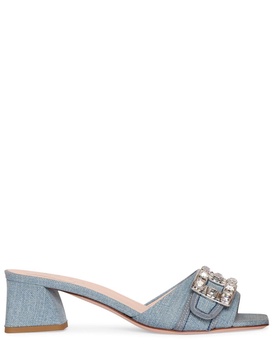 45mm Bikviv denim sandal mules