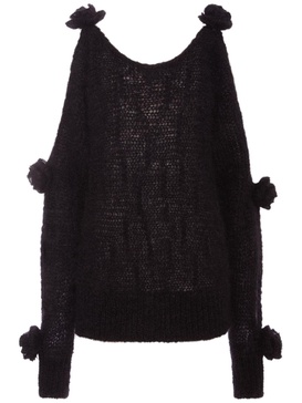 Knit sweater w/ cut out sleeves