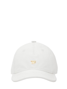 TF cotton canvas & leather baseball cap