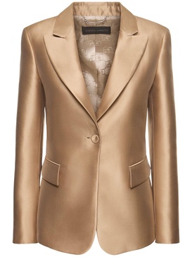 Tailored satin single breast jacket