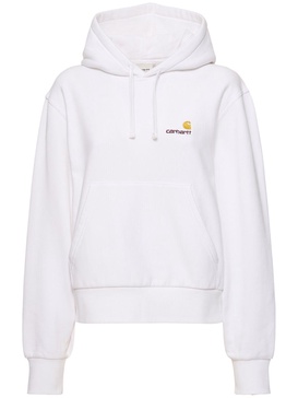 W' American script boxy fit hoodie