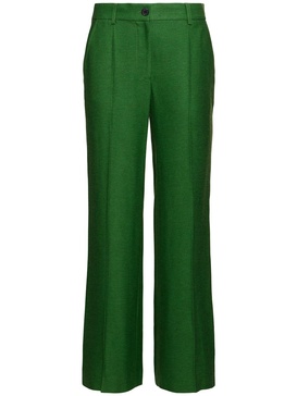 Tailored viscose wide leg pants