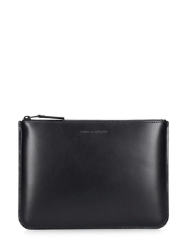 Very black leather pouch