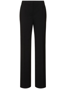 Stretch wool straight pants