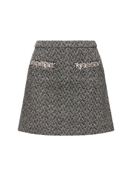 Herringbone mini skirt