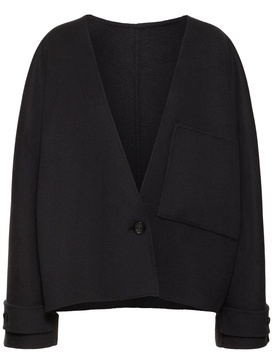 Wool cashmere knit jacket