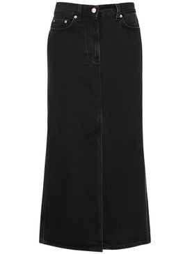 Rona cotton denim long skirt