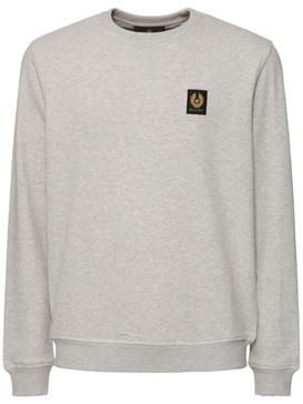 Logo cotton fleece crewneck sweatshirt