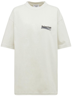 Large fit embroidered cotton t-shirt