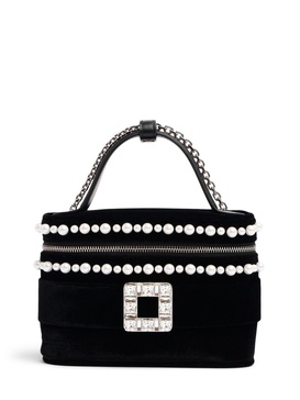 Micro Vanity embellished top handle bag