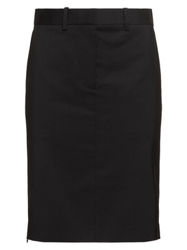 Tailored wool midi skirt