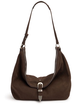 Belted Hobo suede shoulder bag