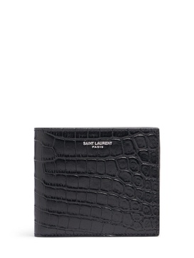 East West embossed leather wallet