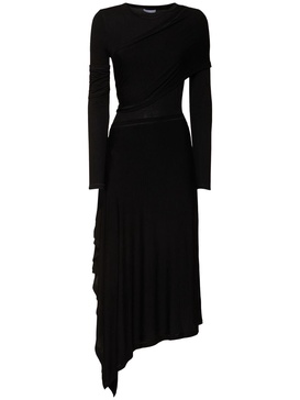 Draped jersey long dress