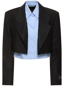 Pre-styled cropped blazer shirt