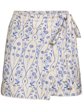 Luna printed mini wrap skirt