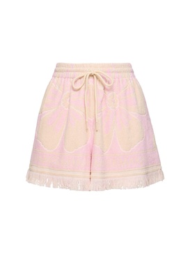 Pop cotton fringed shorts