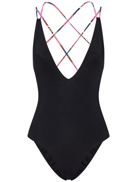 Lycra cross-back one piece swimsuit