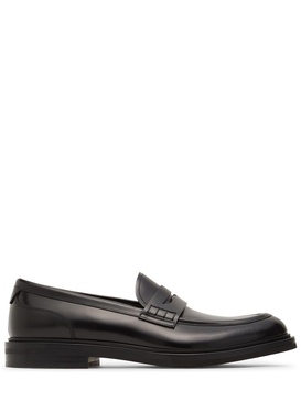 Brushed leather loafers