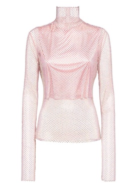 Valdai embellished mesh top