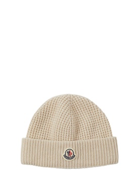 Logo detail wool & cashmere beanie