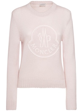 Embroidered logo wool blend sweater