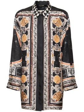 Marmo printed silk twill shirt dress