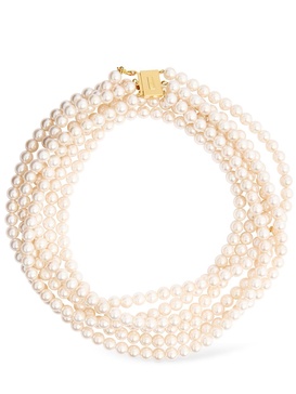 Long faux pearl necklace